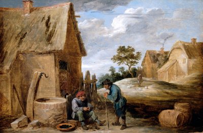 Un campesino comiendo mejillones de David Teniers the Younger